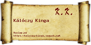 Kálóczy Kinga névjegykártya